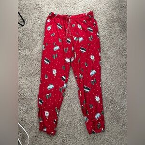 Holiday-Themed Red Kids Pajama Bottoms
